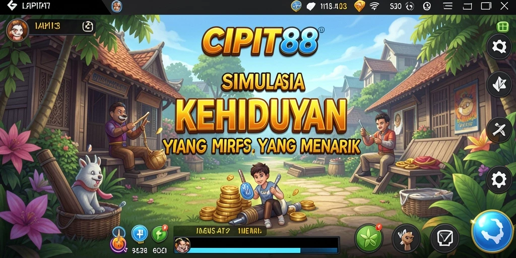Tangkapan layar utama CIPIT88 menunjukkan gameplay yang menarik dan interaksi antar karakter.
