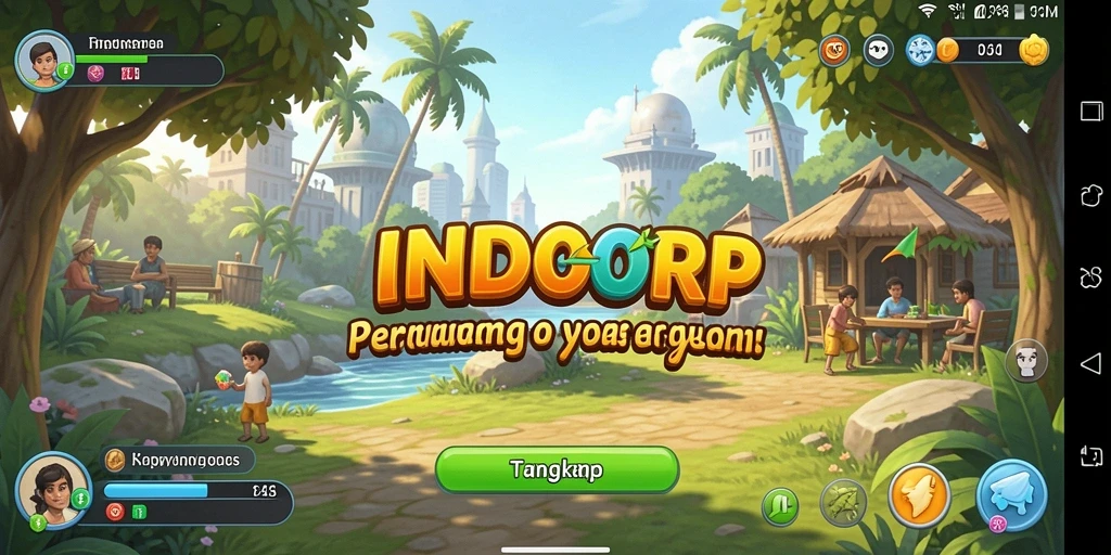 Tampilan gameplay INDORP yang ceria dan menarik.