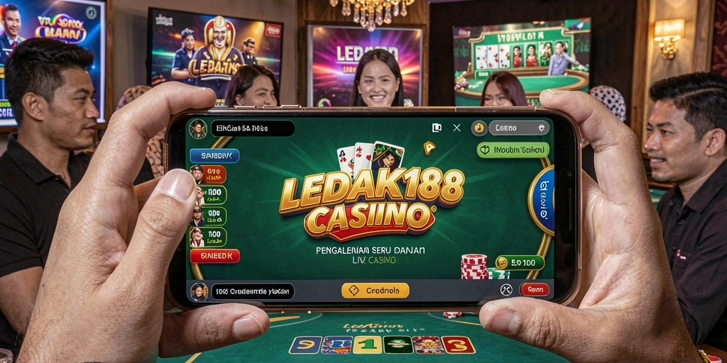 Tampilan gameplay Live Casino yang mendebarkan dari LEDAK188.