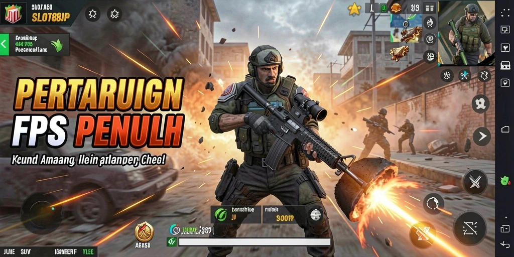 Screenshot utama menunjukkan aksi pertempuran intens dalam SLOT88JP.