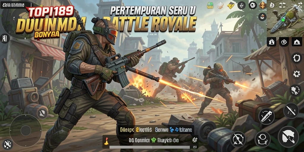 Tampilan screenshot gameplay seru dalam TOPI189 Battle Royale.
